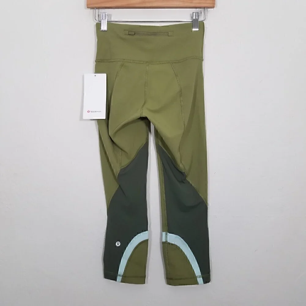 NWT Lululemon Throwback Inspire High Rise Crop Leggings BRZG Size 4 - Picture 4 of 4